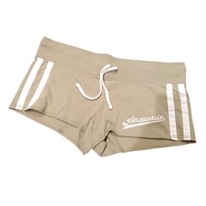 Y2k Aeropostale Women's Athletic Shorts in Tan with White Accents Sz XS